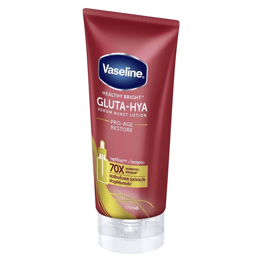Vaseline Healthy Bright Gluta Hya Serum Burst Lotion Pro-Age Restore - 170ml - Image 2