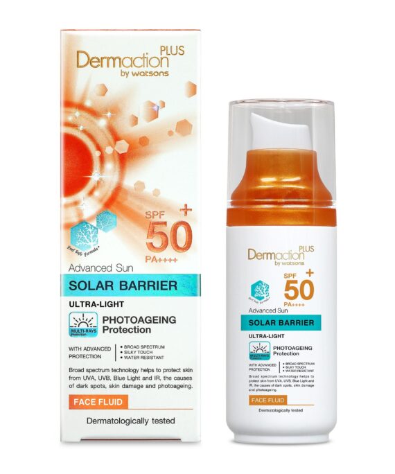 Dermaction Plus by Watsons Advanced Sun Solar Barrier Face Fluid SPF50+ PA++++