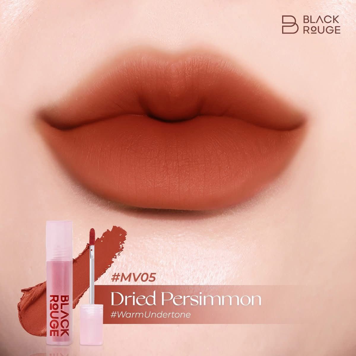 Black Rouge Muddish Cushion Velvet Matte Lipstick - MV05 Earth Orange - Image 2