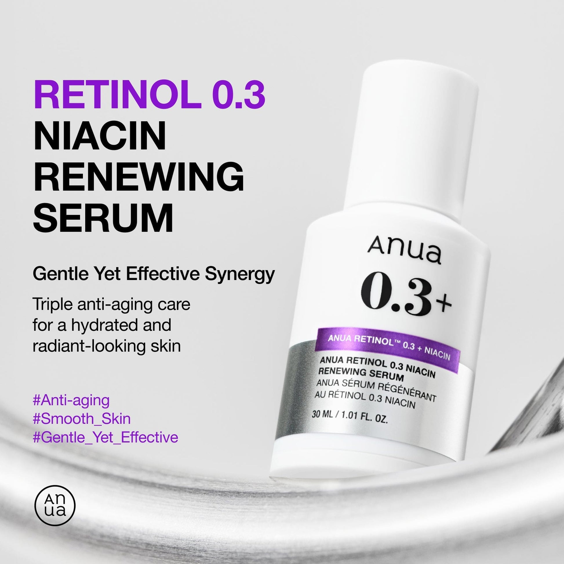 Anua Nano Retinol 0.3% + Niacin Renewing Serum - 30ml - Image 3