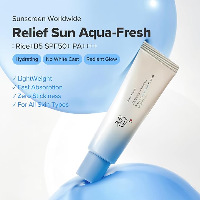 Beauty of Joseon Relief Sun Aqua-Fresh Sunscreen Rice + Panthenol SPF 50+ PA++++ Lightweight Daily UV Protector for Acne-Prone Sensitive Skin Korean skincare for Men and Women 50ml - Image 2