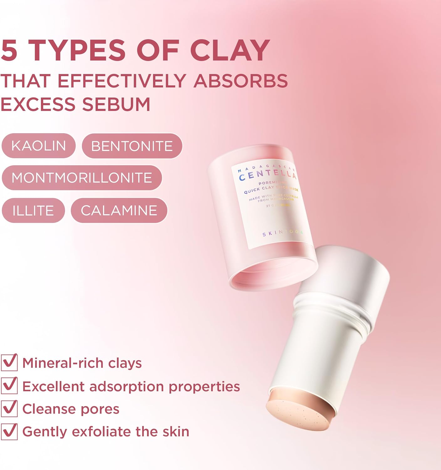 Skin1004 Madagascar Centella Poremizing Quick Clay Stick Mask - 27g - Image 4