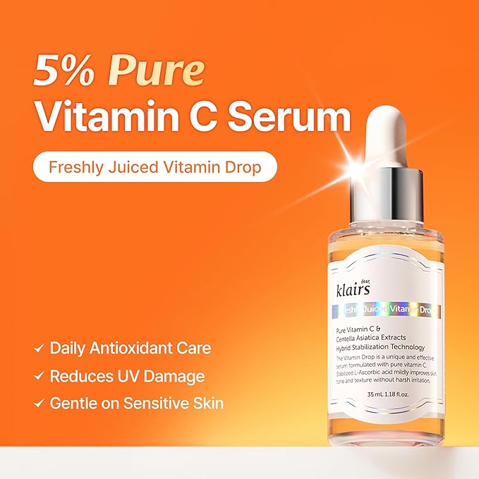 DEAR KLAIRS Freshly Juiced Vitamin Drop, 5% pure vitamin C, vitamin C serum, 35ml - Image 2