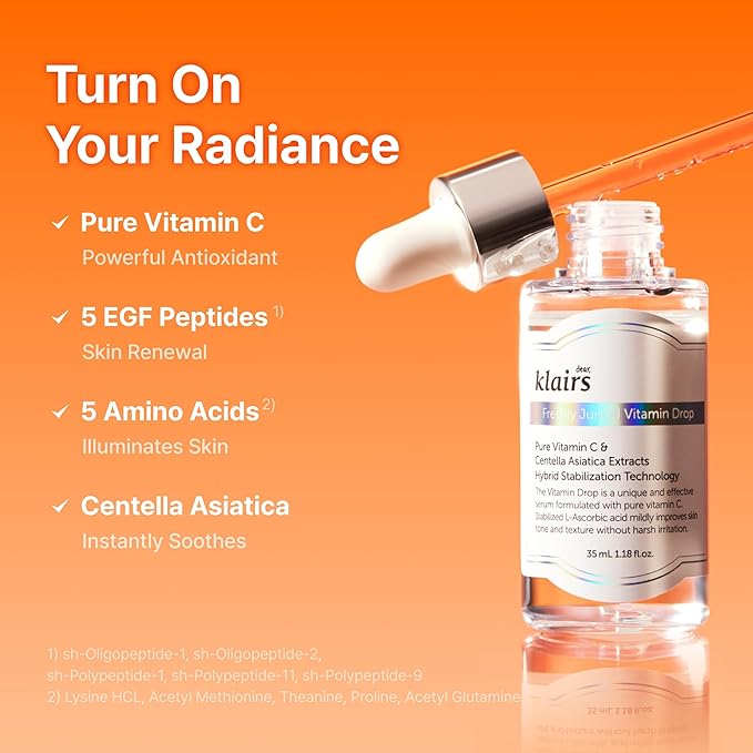 DEAR KLAIRS Freshly Juiced Vitamin Drop, 5% pure vitamin C, vitamin C serum, 35ml - Image 3