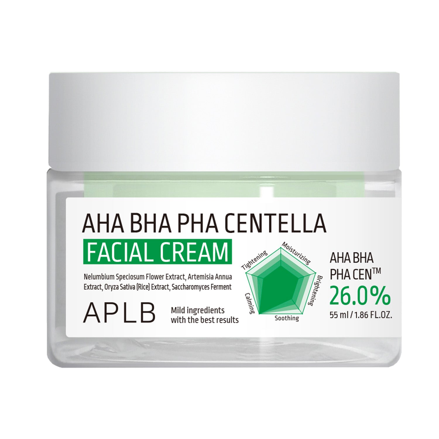 Aplb AHA BHA PHA Centella Facial Cream - 55ml