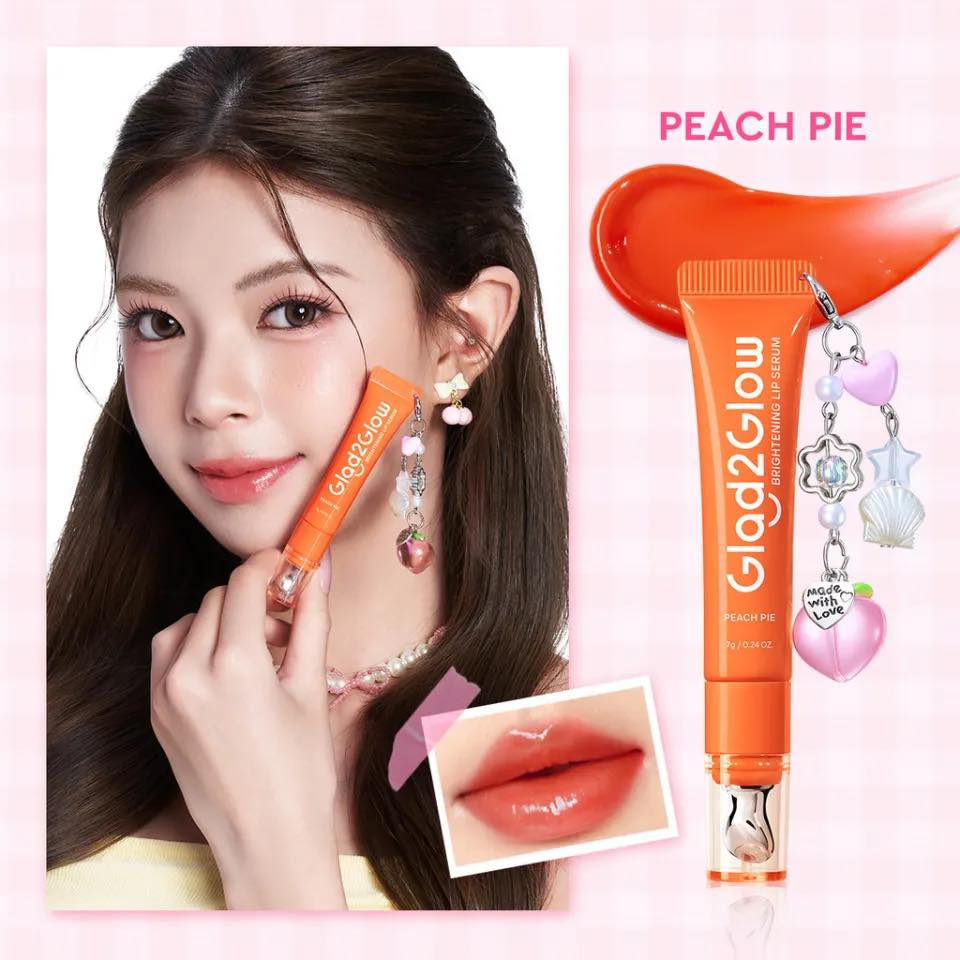 Glad2Glow Brightening Lip Serum Peach Pie (Peach) - 7g - Image 3