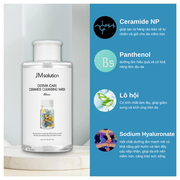 Jm Solution Derma Care Ceramide Cleansing Water Clear - 500ml - Image 2